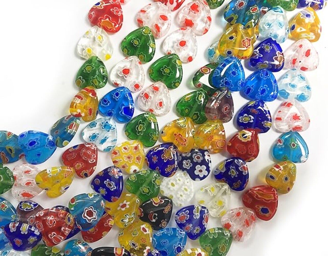Lampwork Glass Beads for Jewelry Making DIY (12mm Flat Heart)